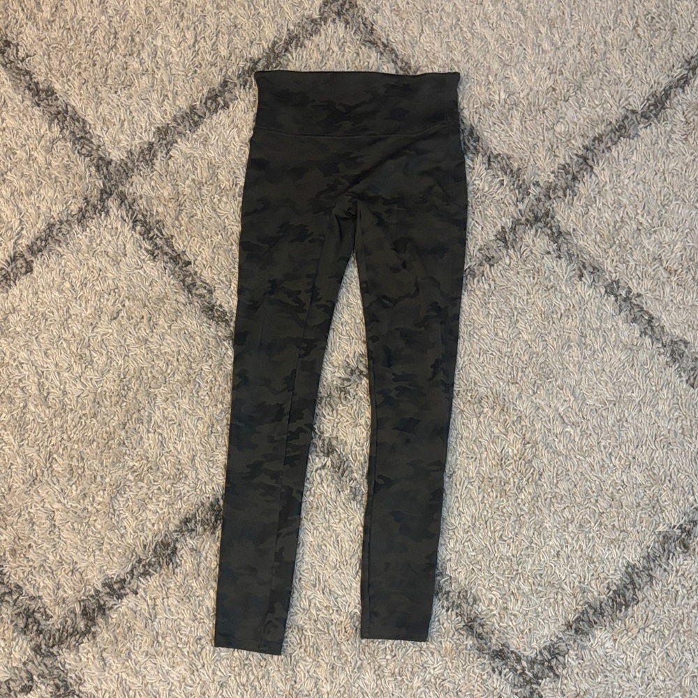 SPANX Faux Leather Camo Leggings